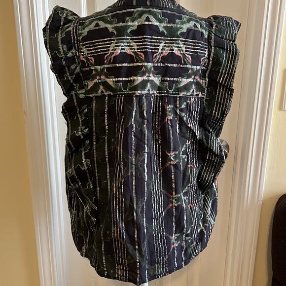 Anthropologie Pilcro and the Letterpress Ruffle Sleeveless Floral Top Size M - Picture 4 of 8